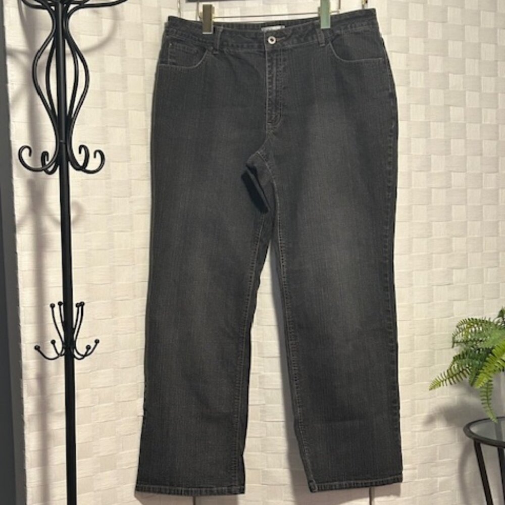 Coldwater Creek 18W Black Crosshatch Jeans